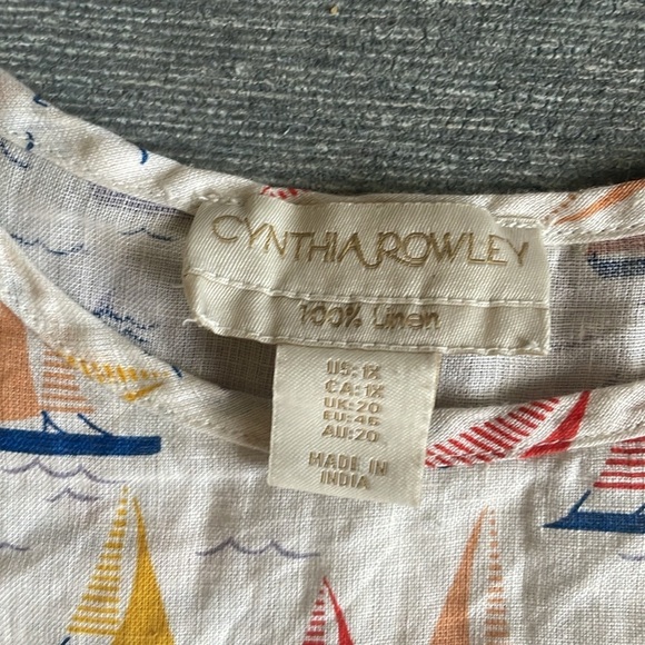 Cynthia Rowley Linen Novelty Sail Boat Tunic Top - Picture 6 of 8